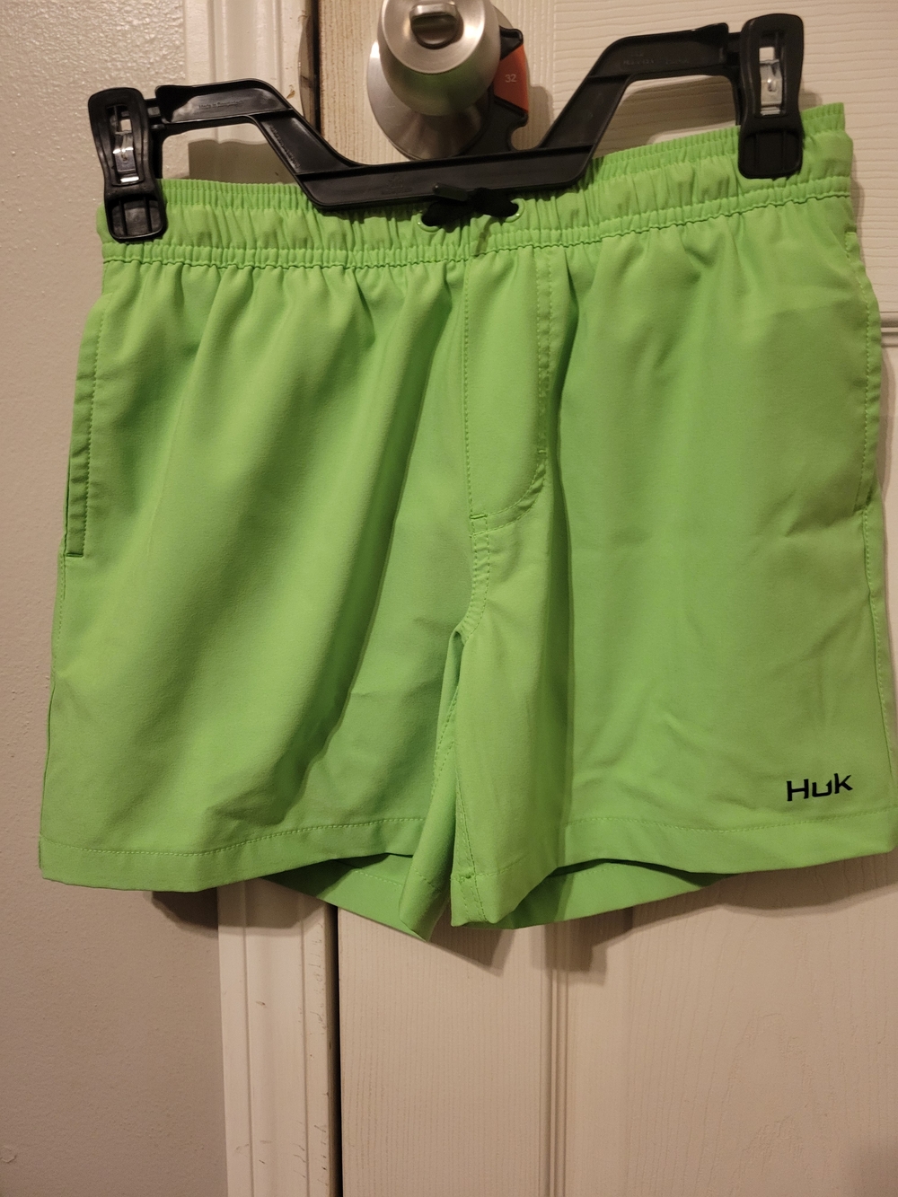 Huk Neon Green Athletic Swim Shorts